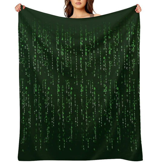 The Matrix Code (transparent) Shrink-resistant Throw Blanket