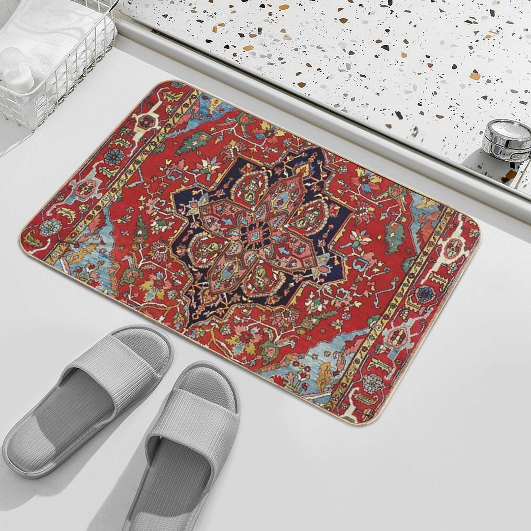 Heriz Persian Carpet Print  Long-Lasting Bath Mat