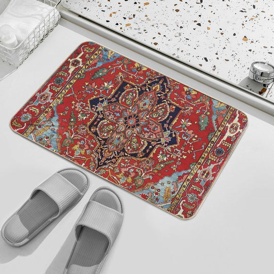 Heriz Persian Carpet Print  Long-Lasting Bath Mat