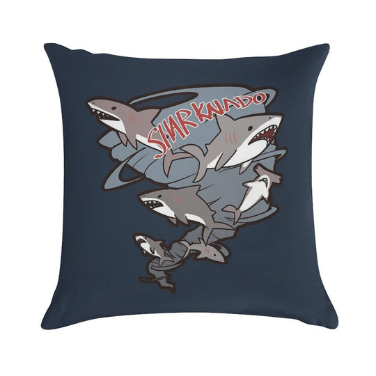 Cute Sharknado Soft Multiple Sizes Throw Pillow