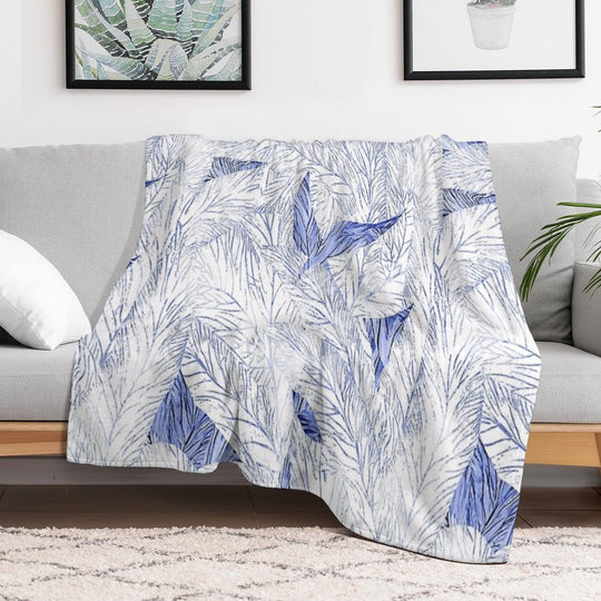 Welcome to The Jungle Elegant Tropical Foliage Pattern, Summer Print Machine-washable Throw Blanket