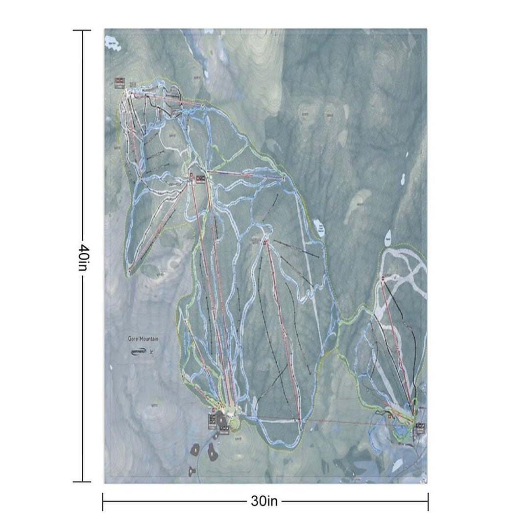 Gore Mountain Resort Trail Map Gift-ready Throw Blanket