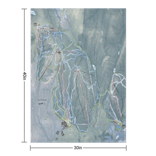 Gore Mountain Resort Trail Map Gift-ready Throw Blanket