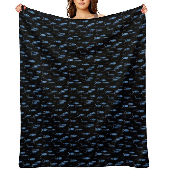 Firefly Squid Hotaruika Bioluminescent Shrink-resistant Throw Blanket