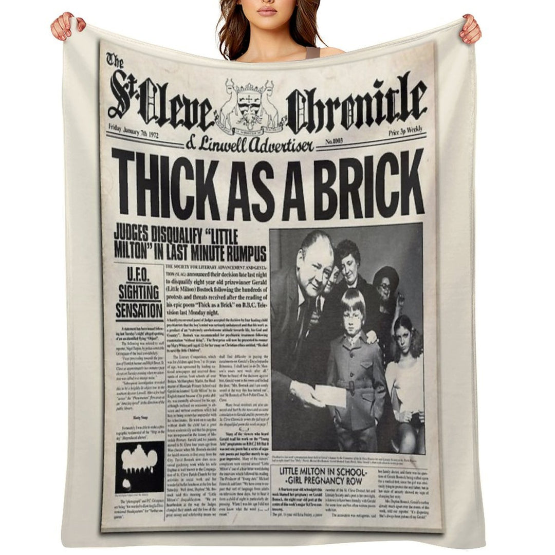 Jethro Tull - Thick As A Brick Newspaper Machine-washable Throw Blanket