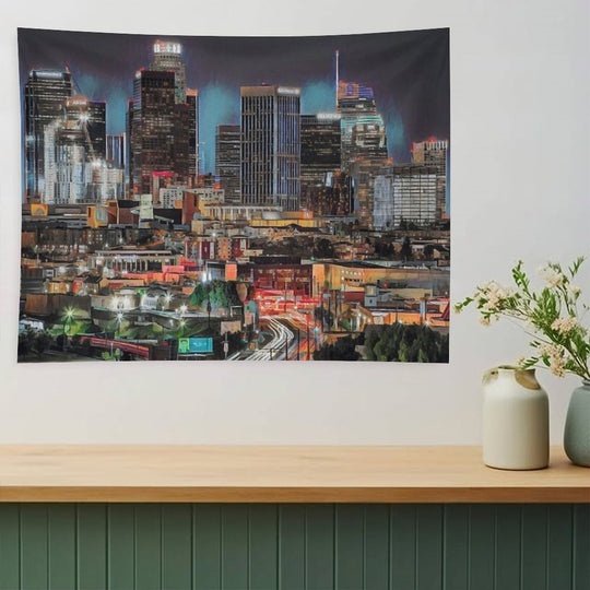 Los Angeles at Night Tapestry