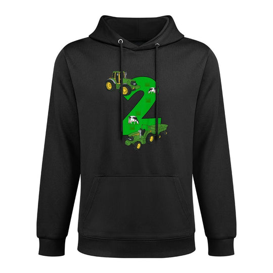 Kids 2nd Birthday Boys Tractor Farmer Birthday Colorfast Hoodie
