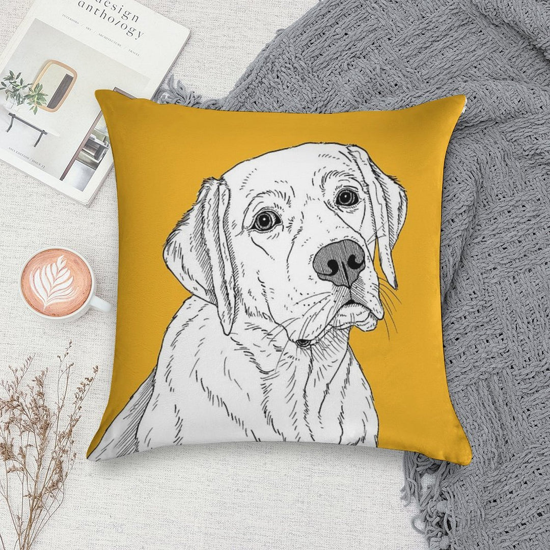 Labrador Dog Portrait Soft Washable Throw Pillow