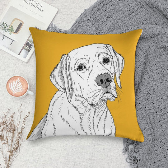 Labrador Dog Portrait Soft Washable Throw Pillow