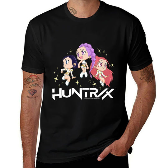 Kpop Demon Hunters Huntrx Chibi Sparkling Group Shot Premium  Easy-care T-Shirt