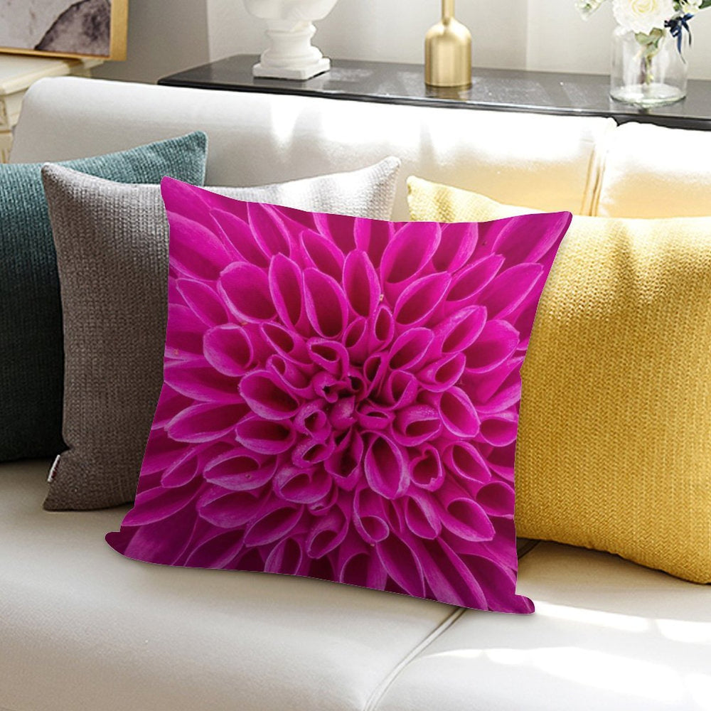 Fuchsia Pink Flower Soft Anti-Pilling Throw Pillow