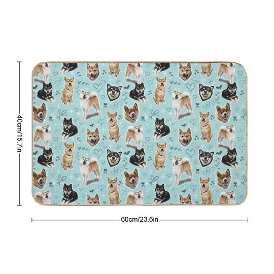 Shiba Inu  Slip-Resistant Bath Mat