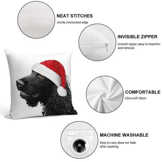 Merry Christmas Cocker Soft Anti-Pilling Throw Pillow