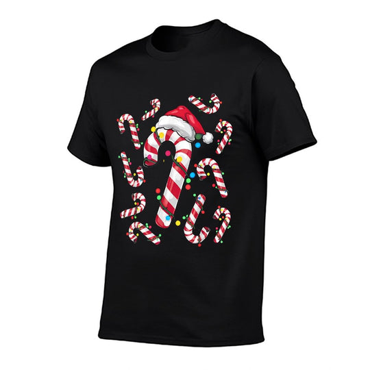 Red And White Christmas Candy Cane Santa Lights Christmas  Vintage-inspired T-Shirt