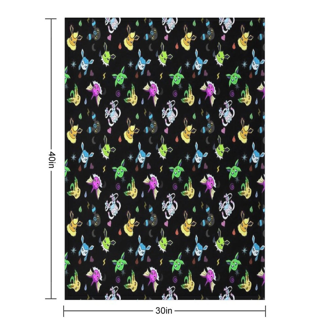 Shiny Eeveelution Type Pattern Velvety-soft Throw Blanket