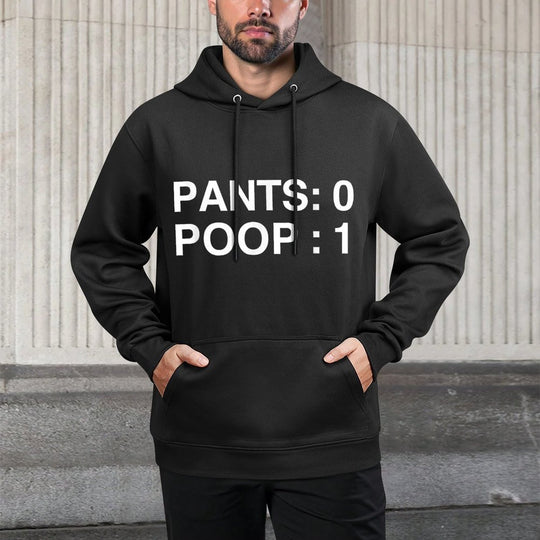 PANTS 0 POOP 1 Funny Poopy Toilet Humor Adult Humor Meme Relaxed Fit Hoodie