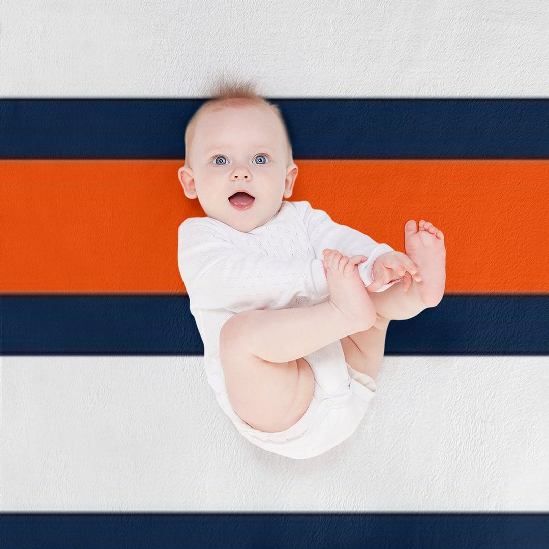 Edmonton Oilers Retro Stripes Plush Throw Blanket