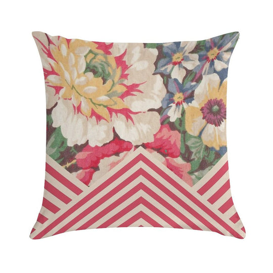 Candy Floral Chevron Soft Bedroom Essential Throw Pillow