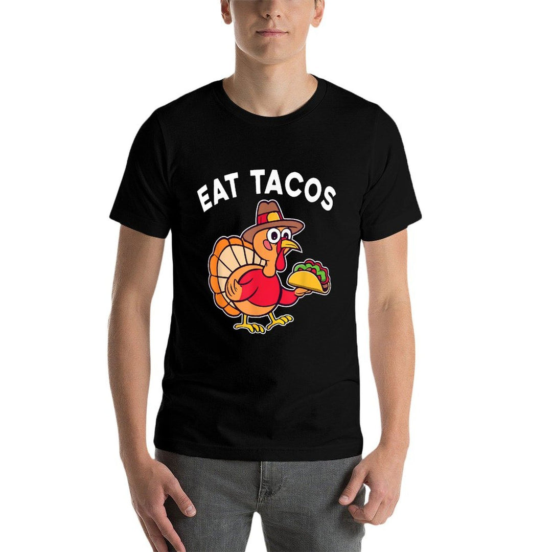 Funny Thanksgiving Turkey Eat Tacos Mexican Thanksgiving Fun  Slim-fit Cut T-Shirt