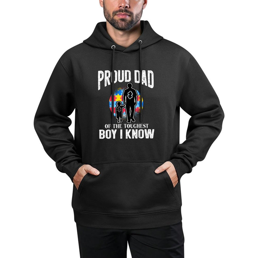 Autism Awareness for Proud Dad Support Autistic Kids Breathable Fabric Hoodie