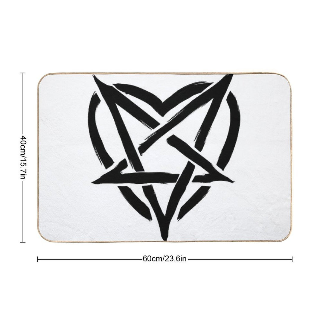 Black Gothic Heart  Pet-Safe Bath Mat