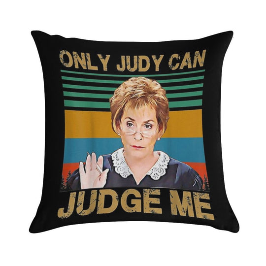 Funny Only Judy Can Judge Me Retro Vintage Soft Washable Throw Pillow