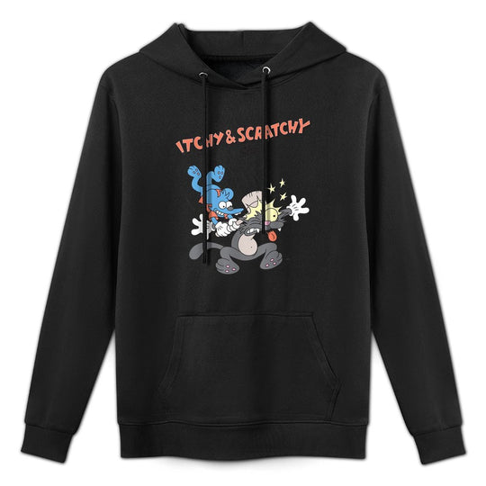 The Simpsons Itchy  Scratchy Hammer Classic Cartoon Mayhem Durable Construction Hoodie