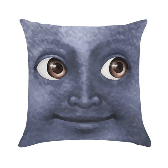 Black Moon Emoji Soft Warmth Comfort Throw Pillow