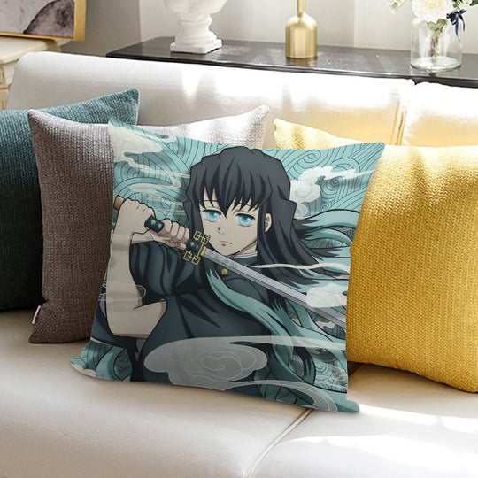 Muichiro Tokito Version 5 Soft Reinforced Edging Throw Pillow