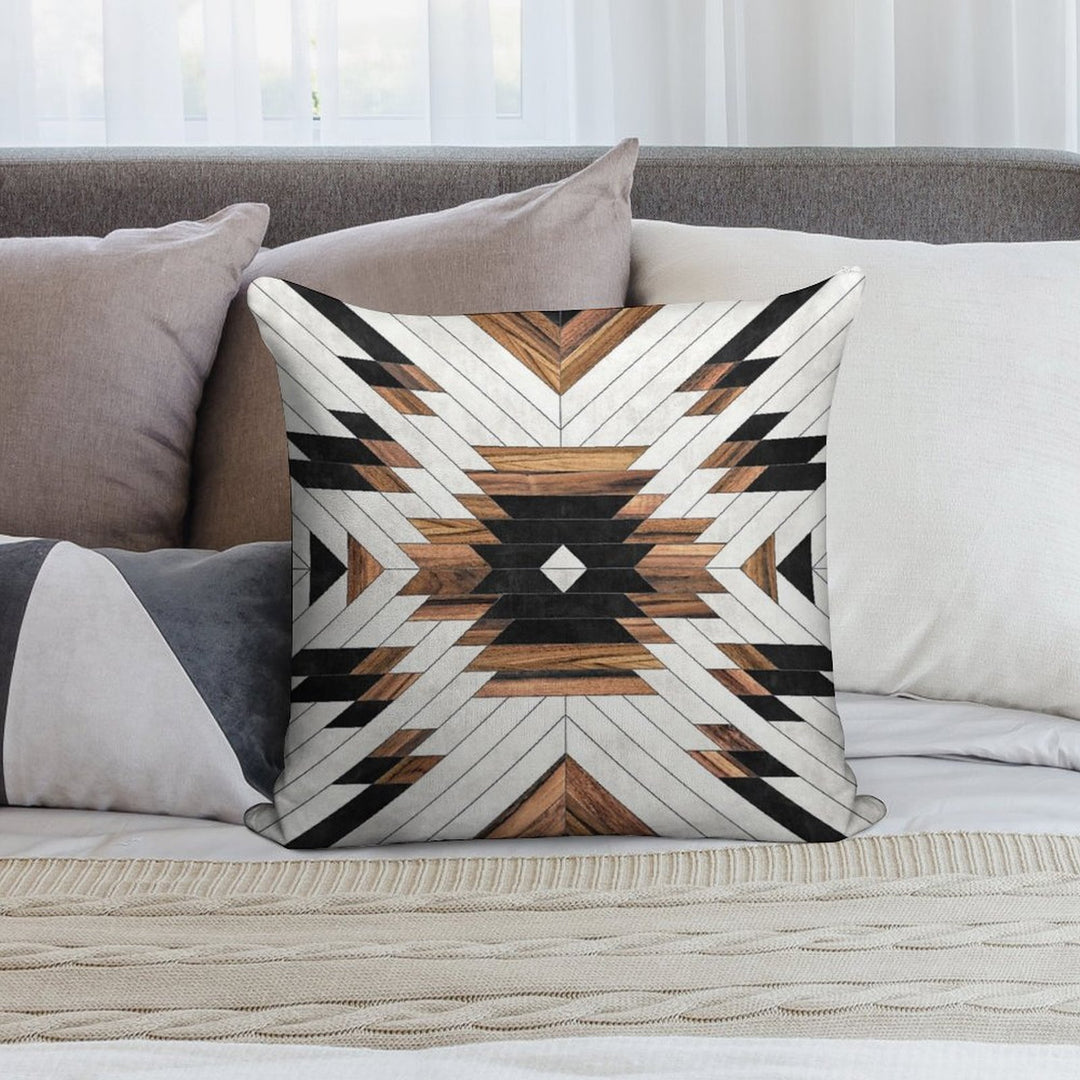 Urban Tribal Pattern No.5 - Aztec - Concrete And Wood Soft Fade-Resistant Throw Pillow