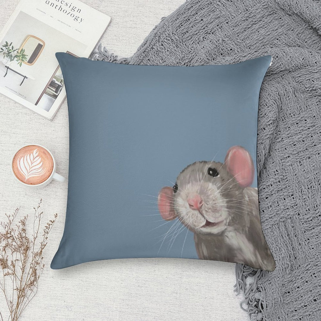 The Peeking Rat Soft Ultra-Soft Texture Throw Pillow