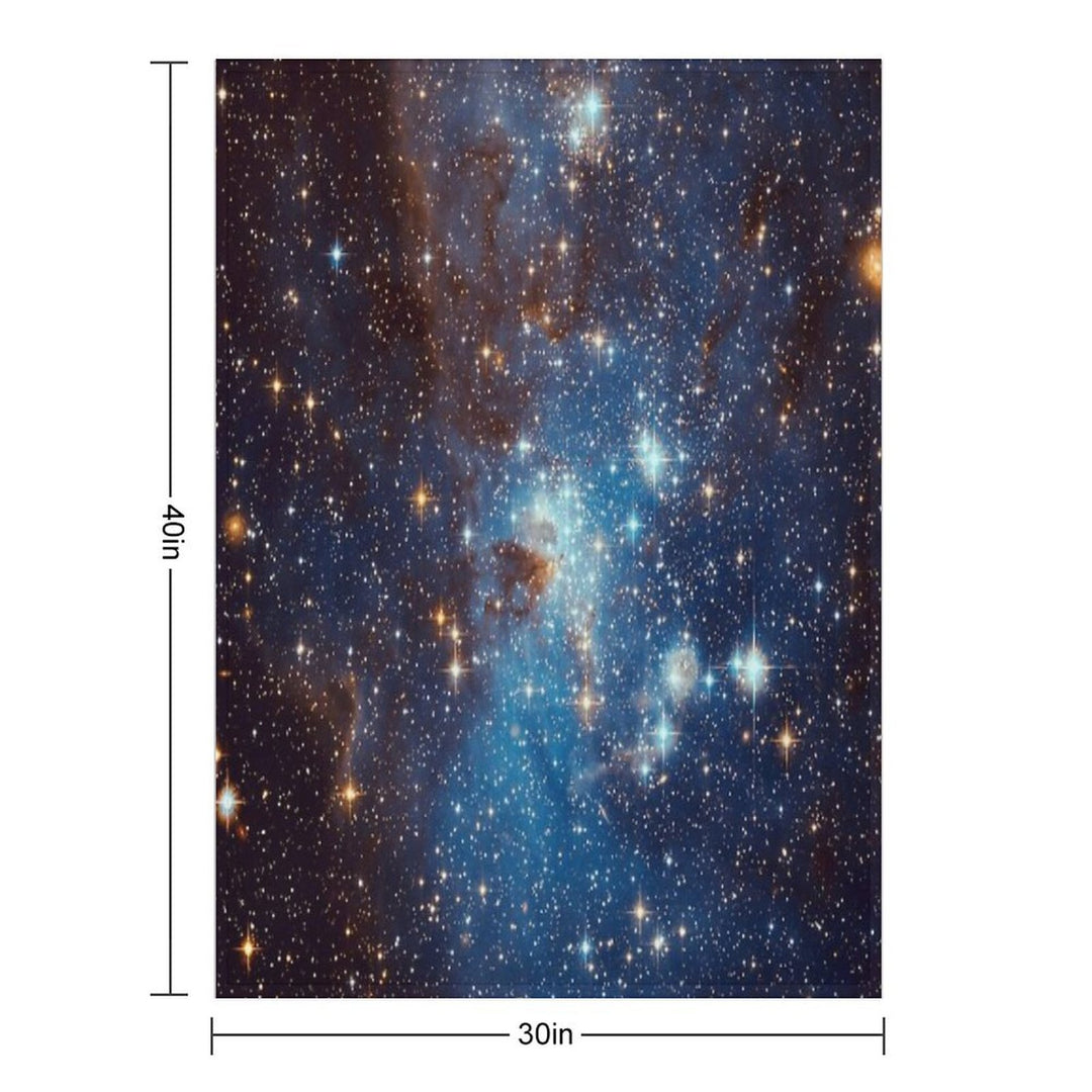 Blue Nebula Stars Space Anti-pilling Throw Blanket