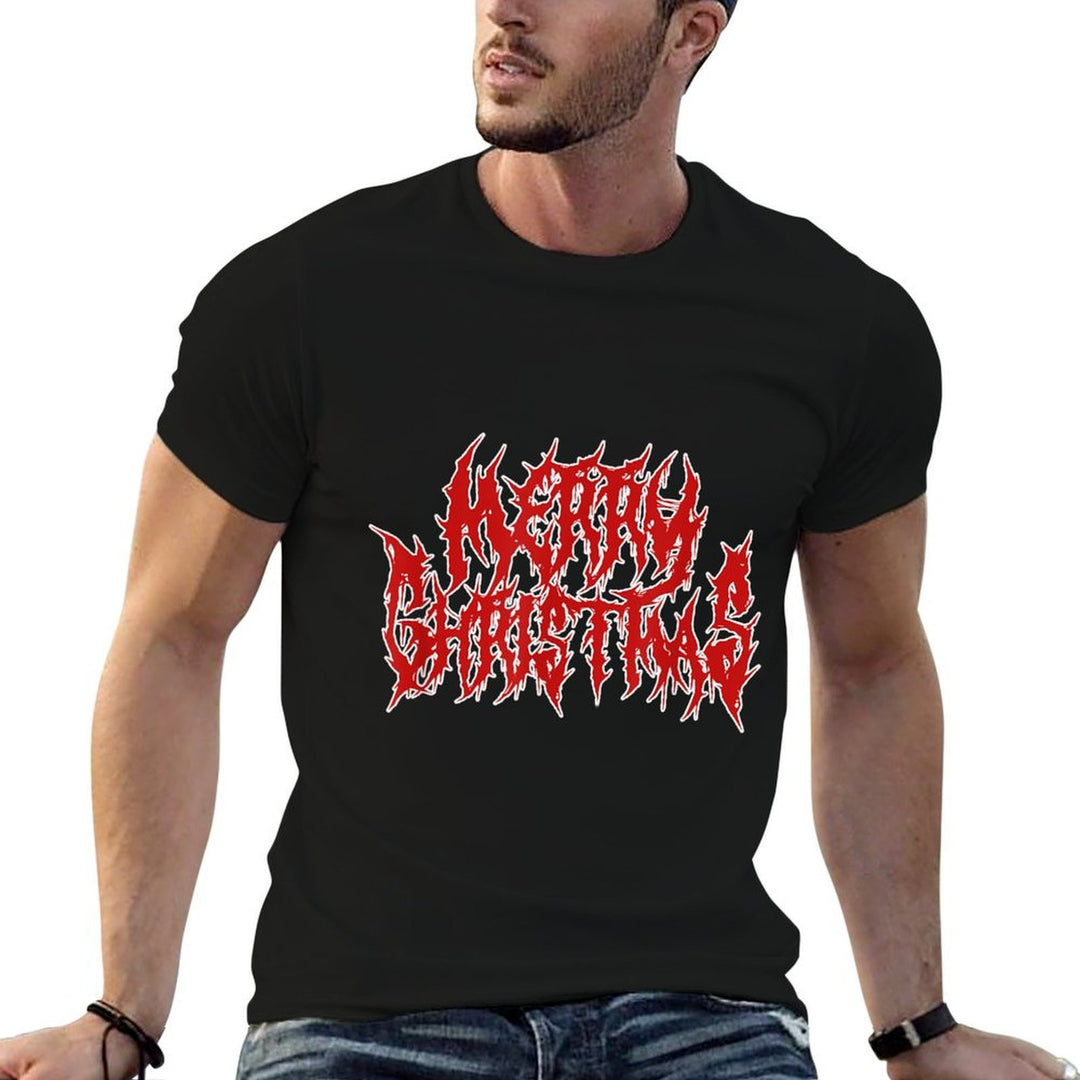 Merry Christmas. Death Metal, Black Metal, Funny Goth Xmas  Polyester Blend T-Shirt