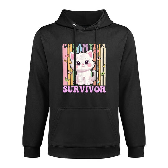 Chlamydia Survivor Cat Meme Funny Kawaii Cat for Adult Humor Moisture-Wicking Hoodie