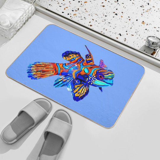 Vibrant Mandarinfish  Stain-Proof Bath Mat