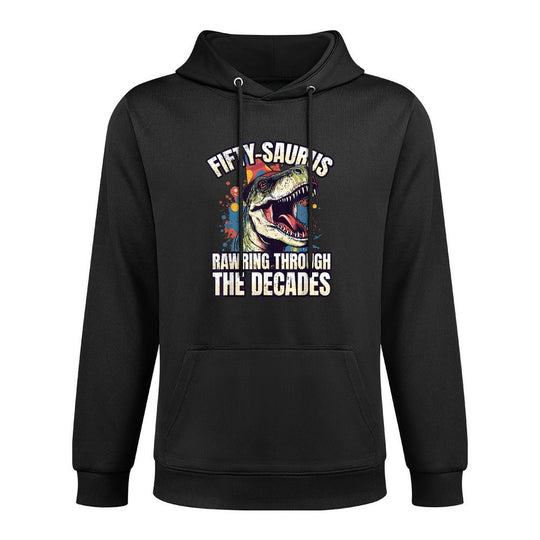 T-Rex 50th Birthday Age 50 Year Old Dinosaur 50th Birthday Customizable Surface Hoodie