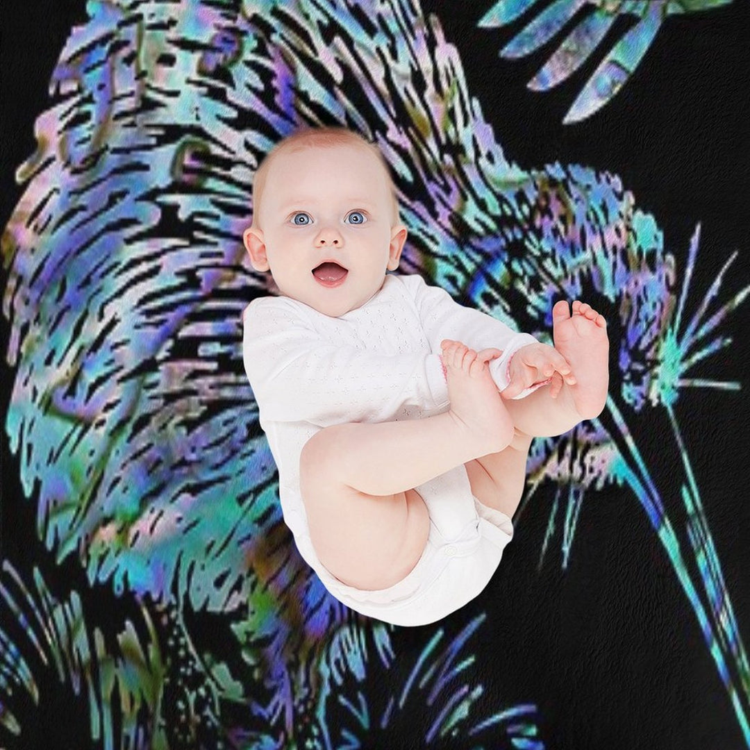 NEW ZEALAND KIWI AND FERN PAUA Eco-conscious Throw Blanket