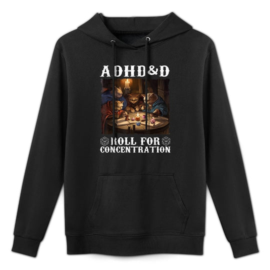 ADHDD Roll For Concentration Vintage Art Cats Lovers Gaming Machine Washable Hoodie