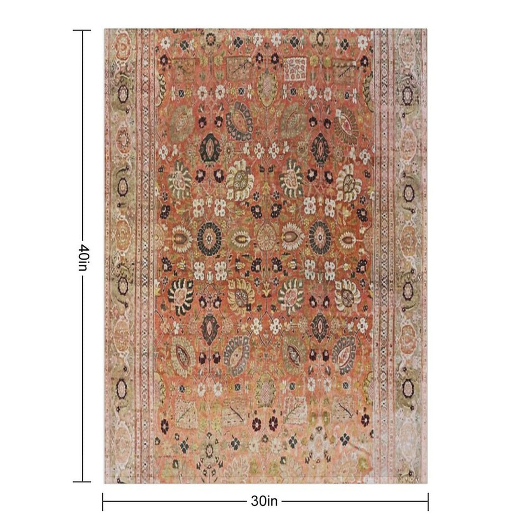 Antique Tabriz Persian Rug Print All-season Throw Blanket