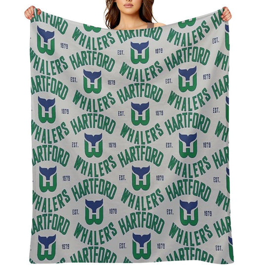 Hartford Whalers CT Compact Throw Blanket