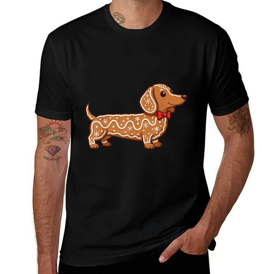 Dachshund Christmas Gingerbread Cookie Weiner Dog Lover  Eco-friendly Material T-Shirt