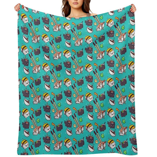 Sushi Cats Shrink-resistant Throw Blanket