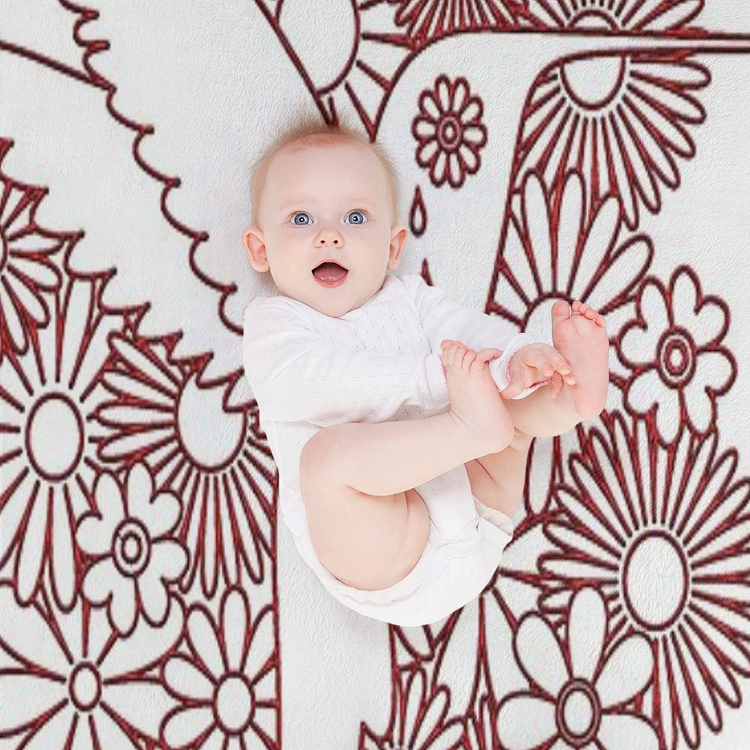 Picaflor Red Flowers Day of Dead Picaflor Clothing Shrink-resistant Throw Blanket