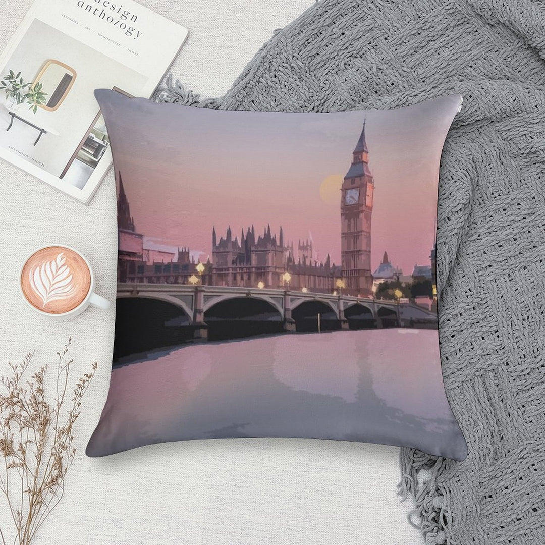 Travel to London Soft Anti-Pilling Throw Pillow