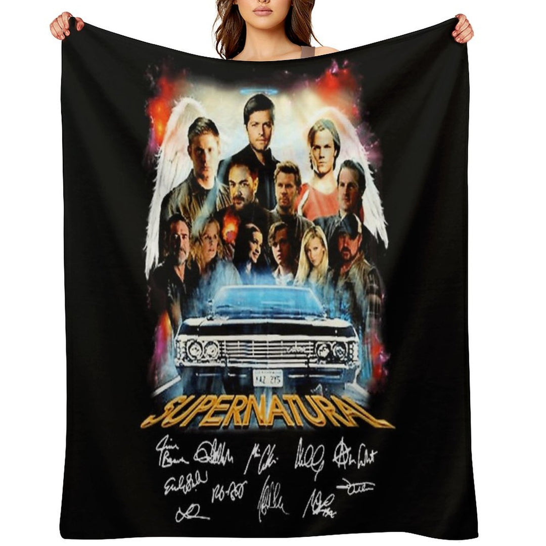 Supernatural Characters Sustainable Throw Blanket