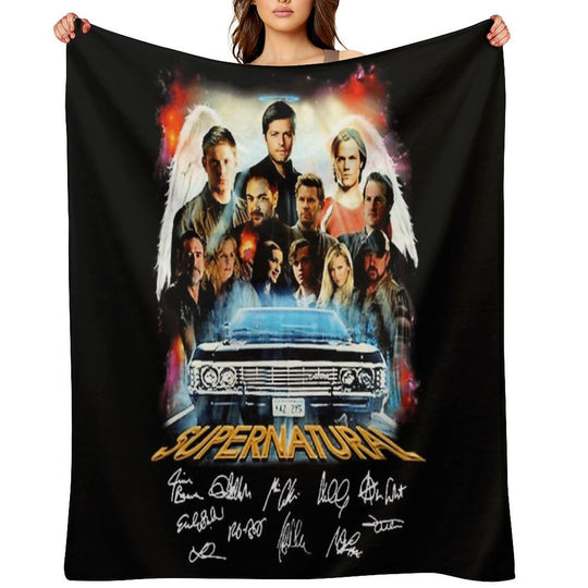 Supernatural Characters Sustainable Throw Blanket