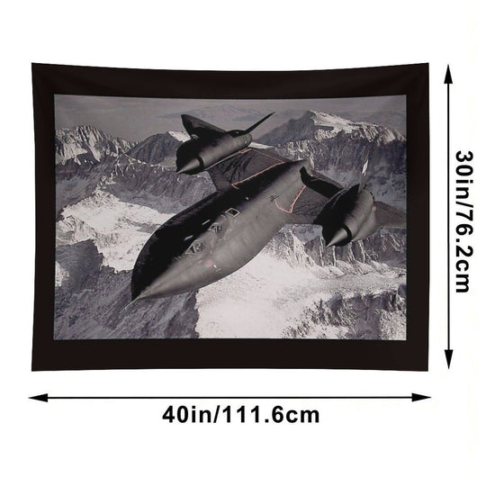 BLACKBIRD SUPERSONIC  United States Military Jet Print Tapestry