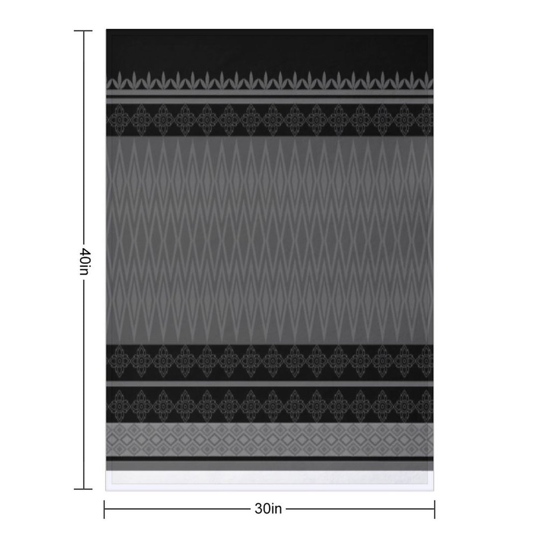 Geometric Ethnic Pattern Oriental in Black And Gray Comfort Throw Blanket