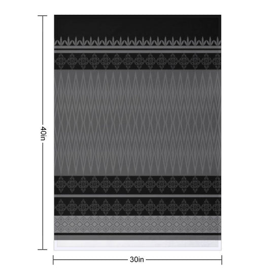 Geometric Ethnic Pattern Oriental in Black And Gray Comfort Throw Blanket