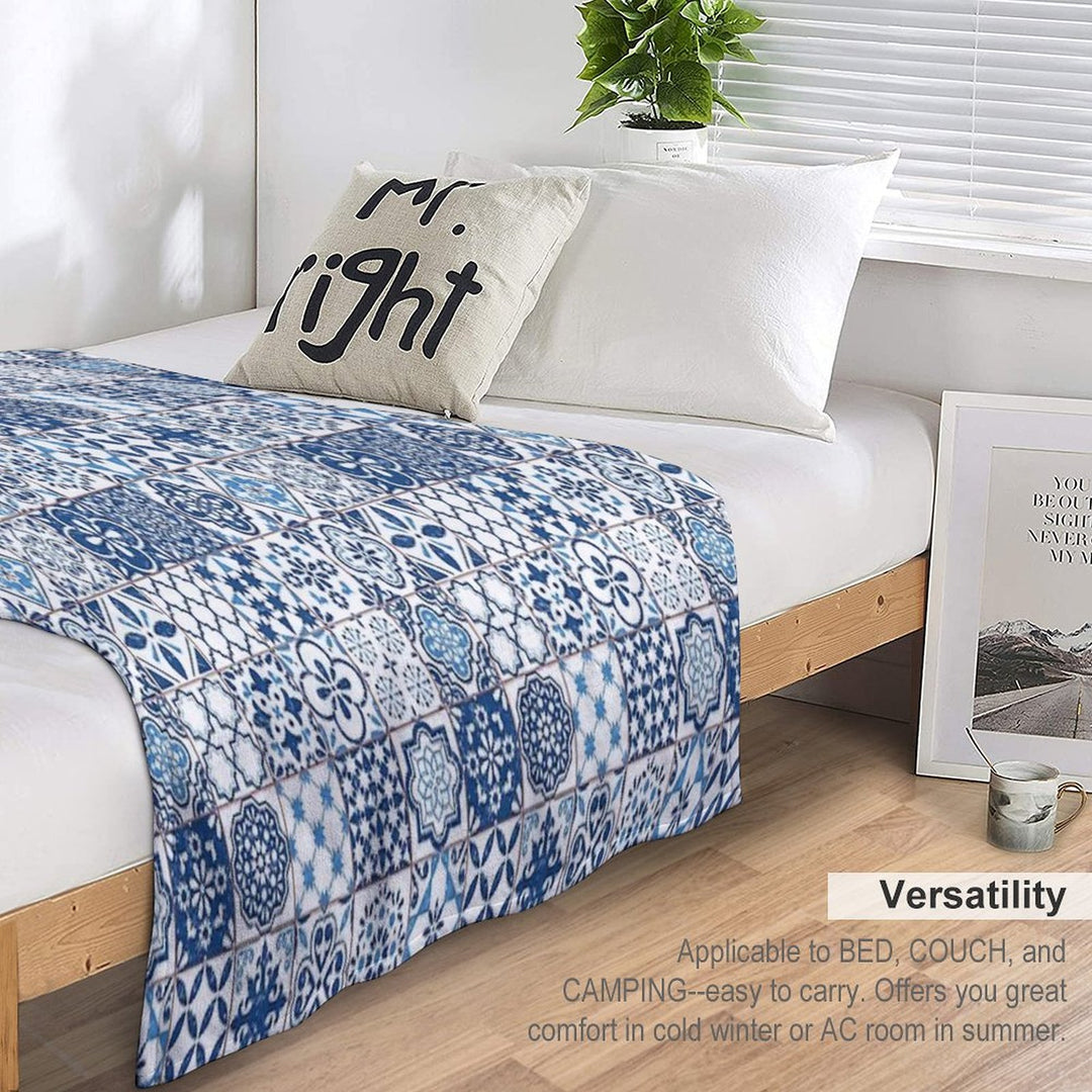 Portuguese Azulejos Durable Throw Blanket